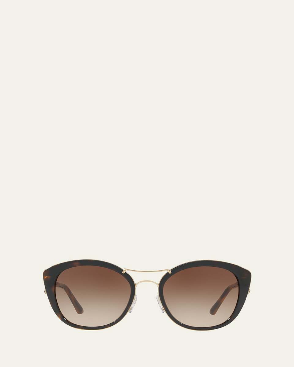Round Sunglasses with Metal Trim
